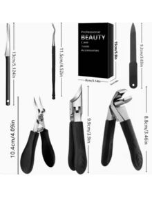 Manicure Set, Women's Grooming Set, Pedicure Set, Includes Nail Clippers, Cuticle Pusher/Dead Skin Remover, Dead Skin Remover - Heavy Duty Manual Foot And Hand Care Tools, Manicure Tool Gift Set, With Travel Storage Box, Suitable For Men And Women, Can Be Given To Friends Or Parents - Black - View 6