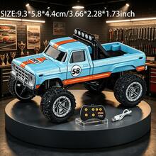 1pc/Set 1:64 Scale Mini Alloy Remote Control Car, Gray/Green/Dark Blue/Light Blue 4 Colors Optional, 2.4GHz Children's Remote Control Toy, Off-Road Pickup Truck Model Toy, Children's Outdoor Remote Control Toy - Multicolor - View 10