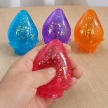Colorful Water Drop Shaped Soft Squishy Toy, Glitter Particle Tactile Pressable And Kneadable, Children's Hand Sensory Interactive Educational Toy, Suitable For Parent-Child Games, Birthday Gifts, Classroom Rewards And Party Sharing - Multicolor - View 6