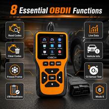 V516 OBD2 Scanner Car Diagnostic Tool 8 Functions Engine Fault Code Reader Clear Fault Code Scanner Real-Time Data Stream O2 Sensor Test I/M Readiness Mode 6 Vehicle Information Car Repair Tool - Orange - View 3