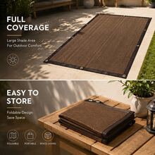 Patio Sun Shade Net, UV Protection Canopy Cover, Garden Privacy Screen, Outdoor Pergola Shade Tarp, Carport Sunblock Mesh, Pet Shade Shelter For Yard, High Density Breathable Mesh With Reinforced Grommets And Ropes, Plant Protection Cover For Camping - Coffee Brown - View 10