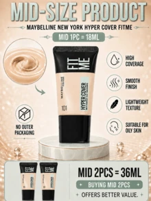 Maybelline 美寶蓮訂製粉底液無瑕版 101，正裝30ml,,中樣18ml,小樣5ml,輕薄服帖質地,高遮瑕,長效持妝,不易暗沉,中性白皙色 - 客製化粉底液無瑕版 101 - 查看 7