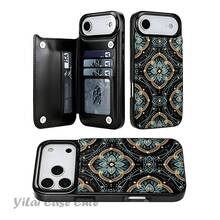 4350[2D Print] Luxury Dark Filigree Printed Phone Case, Flip Wallet Phone Case with 3 Card Slots, You Can Insert Credit Card Cash, Hand-stitched with High Quality For phone 17 Pro Max/17 Pro/17 Air/16 Pro Max/16 Pro/15 Pro/15 Plus/14 Pro Max/13/12/11 Viral Fashion - Braun - Übersicht 6