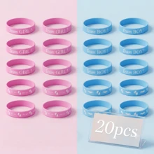 60pcs Gender Reveal Silicone Bracelets, Blue And Pink Boy Girl Team Wristbands, Gender Reveal Party Decoration - View 14