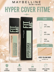 Maybelline 美寶琳客製化粉底液完美版 202，正裝 30ml、中容量 18ml、試用裝 5ml，輕盈貼膚質地，高遮瑕，長效持妝，黃白調 - 客製化粉底液無瑕版 202 - 查看 2