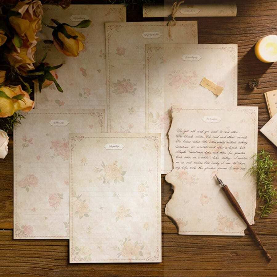 Vintage Floral Pattern Paper Envelopes Romantic Letter Storage Envelopes For Handwritten Letter & Crafts - Sets - View 1