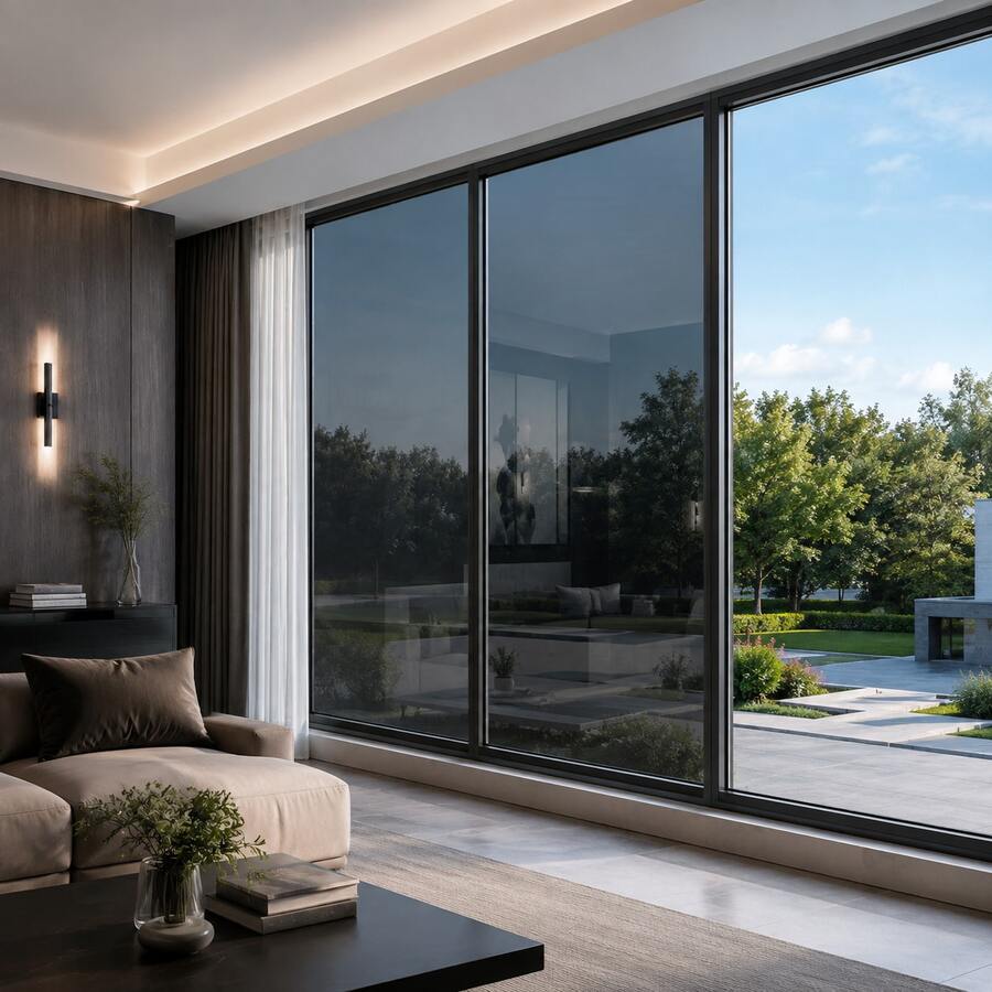 Heat Insulation Window Film One-Way Mirror Privacy Window Sticker Anti-UV Reflective Window Film Sunshade Glass Film Suitable For Home Office Bedroom Static Adhesion Glue-Free Window Curtain - 1PC - View 1