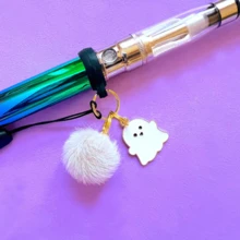 1pc Cute Ghost Vape Pendant Holder, DIY Ghost Vape Pendant, Vape Wrist Strap Holder, Halloween Gift - Black - View 4