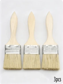 1pc/3pcs Flat Paint Brush With Wooden Handle And Metal Ferrule, Multi-Purpose Brush For Art, Craft, Painting, Staining And Gluing, Suitable For Indoor/Outdoor Use, Perfect For Home Repair And Projects, Durable - B - View 12