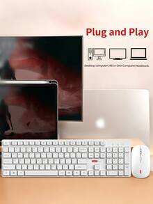 Lenovo 2.4G Wireless Keyboard And Mouse Combo, 104-Key Full-Size Office Keyboard With Silent Ergonomic Mouse, Suitable For Laptop, Desktop, Home Office - View 6