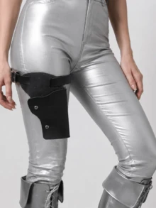 Adjustable Thigh PU Leather Holster, Vintage PU Leather Holster Suitable For Cosplay And LARP (Gun Not Included), Fits Gun Length: 16cm, Width: 10cm,Halloween - A - View 8