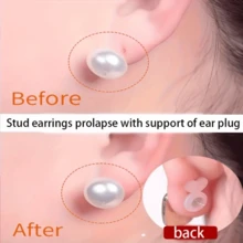 4/8/10/12/14pcs Silicone Earring Backs, Anti-Slip Anti-Drop Ear Plugs, Earring Back Covers, Suitable For Pendant Earrings, Large Earrings, Earrings And Ear Lobe Replacements - Multicolor - View 6