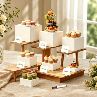7-teiliges weißes Kuchen-Display-Ständer,geeignet für vielfältige Anlässe wie Buffets, Hochzeiten, Weihnachten, Geburtstagsfeiern, Nachmittagsteetreffen und Festlichkeiten.