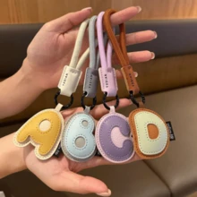1pc PU Leather 3D 26 Letters Keychain Pendant Ornament, Women's Fashion Bag Backpack Charm With Round Ring Buckle - Suitable For Valentine's Day Gift Or Decoration - Multicolor - View 1