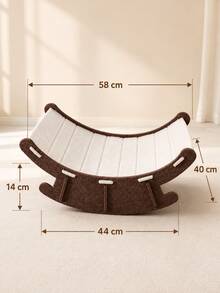 1pc Felt Cat Scratching Board, Rocking Design, 2-In-1 Curved Cat Scratching Resting Chair, Suitable For Indoor Cats And Kittens - one-size - View 6