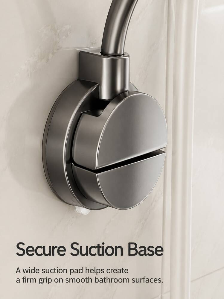 1pc Drill-Free Suction Cup Shower Head Holder, Adjustable Handheld Shower Bracket, Strong Suction Wall-Mounted Shower Storage Rack, Suitable For Tile And Glass Smooth Surfaces, Bathroom Shower Accessories - A - View 8
