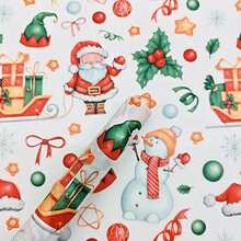 40/90/140pcs Christmas Tissue Paper Sheets, Festive Santa And Snowman Designs-Includes Christmas Stickers, Perfect For Gift Wrapping, Party Favors And Holiday Decorations, Christmas Paper, Packaging, Bouquets, Gift Wrapping Paper, Party Packs - Style E - View 2
