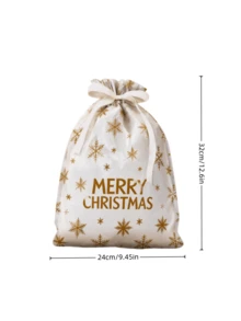8pcs/1set Holiday Drawstring Gift Bags, Christmas Foil Gift Wrapping Bags, Suitable For Christmas Gifts, Party Favors - View 5
