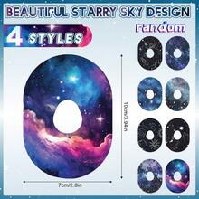 1 Set - 4/8pcs Self-Adhesive Tape Stickers, Waterproof & Sweat-Resistant, Pre-Cut Flexible, Breathable & Durable, Easy To Carry, Suitable For Sports And Daily Use, Fun Constellation, Starry Sky And Other Unique Patterns - Starry Sky Series - View 8