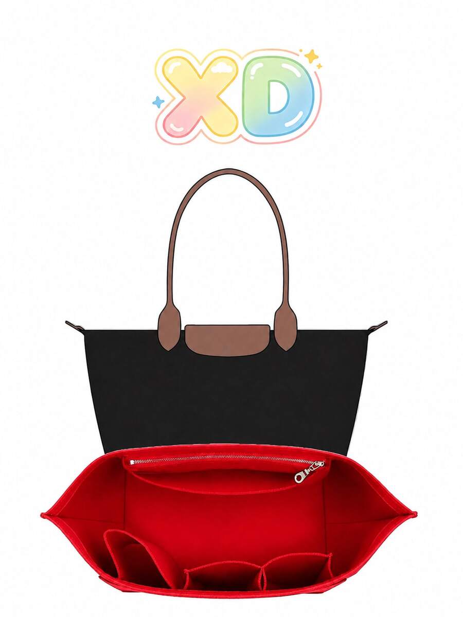 XD Multi-Functional Handbag Organizer Insert - Zippered Lining Multi-Compartment Storage Bag - Large Capacity Multi-Pocket Bag-In-Bag Organizer - Multi-Size Compatible With Various Bags Travel Back-To-School Organizer Bag Scratch-Resistant Protection For Valuable Items Storage Bag
