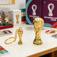 2件組 2026 FIFA 世界盃主題鑰匙圈掛鉤禮品組，世界盃足球獎盃鑰匙圈，世界盃周邊吊飾，小獎盃禮盒，背包吊飾鑰匙圈，球迷專屬賽事裝飾，送給她的/他的禮物 - 獎盃 - 查看 8