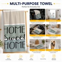 2/4/6pcs, Floral Pattern Printed Kitchen Towels, Ultra-Soft Microfiber High Absorbency Tea Towels, Dish Cloths, Cleaning Towels, Hand Towels, Suitable For Cooking, Baking, Wiping Cleaning And Kitchen Decoration, Kitchen Accessories, Daily Essentials - Multicolor - View 8