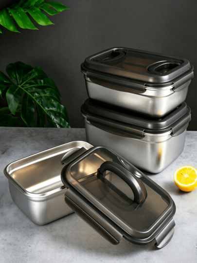 1 peça Recipiente de Armazenamento Selado com Tampa, Disponível em Dois Tamanhos com Vedação à Prova de Fugas, Ideal para Porcionamento de Alimentos Refrigerados em Casa e Armazenamento de Ingredientes ao Ar Livre.