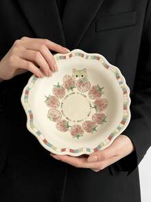 1pc Cute Fruit Pet Ceramic 9-Inch Plate, Exquisite Ceramic Vegetable Salad Mixed Rice Plate, Beautiful Dessert Cake Display Plate, Party Gathering Guest Reception Plate, Suitable For Home, Restaurant, Cafe, Dessert Shop, Gift, Gathering, Party - Multicolor - View 13