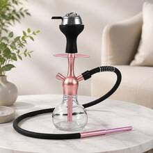 Portable Water Pipe Set, Modern Mini Glass Base Water Pipe, Smooth Smoke Experience, Detachable Design Suitable For Home Gatherings, Outdoor Leisure And Gifts - Hot Pink - View 6