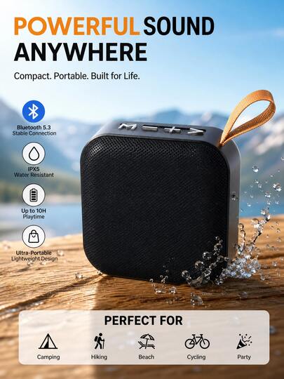 Mini Wirping, Beach Partieseless Speaker, Bluetooth Speaker, High-Fidelity Stereo, Suitable For Hiking, Cycling, Camping, Beach Parties