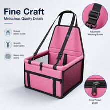 Small To Medium Dog High-Quality Waterproof Pet Car Seat, Portable Foldable Cat/Dog Carrier, Adjustable Straps And Secure Storage Compartment For Precise Fit On Front Seat, Stable And Non-Shaking, Suitable For Cats And Dogs Car Accessories - Multicolor - View 6