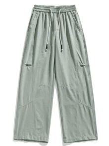 Whitmere Men's Casual Cargo Pants, Long Pants For Autumn/Winter, Daily Wear, Outdoor Commuting, Fashionable Joggers - Mint Blue - View 5