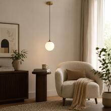 1/2pcs, Luxury Gold Single Head Ball Pendant Light, Adjustable Hanging Cable, E27 Socket, Nordic Minimalist Bedroom Bedside Bar Counter Decor Pendant Light, Light Source Not Included - Gold - View 2