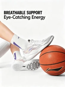 Li-Ning BADFIVE Rookie Unisex Retro Cushioned Basketball Casual Shoes Off ABCV007 - White - View 1