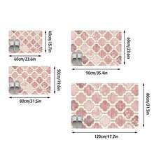 1pc European & American Classic Distressed Pink Diamond Rhombus Geometric Pattern - Runner Rug, Bathroom, Kitchen, Entrance, Doorway, Hallway, Bedside, Living Room, Bedroom, All-Season Soft Machine Washable Floor Mat, Home Decor - Multicolor - View 3