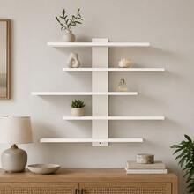 Multi-Layer Wall-Mounted Storage Rack, Made Of Fiberboard, Multi-Functional Display Shelf, Suitable For Office And Home Decor, Great For Displaying Sculptures And Decorations, Fashionable And Practical. - Multicolor - View 2