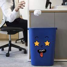 4pcs/Set Cute Smiling Face Stickers, Waterproof Removable Self-Adhesive Decals, DIY Home Decor, Suitable For Trash Can, Refrigerator, Toilet Lid, Bathroom, Cabinet And Smooth Wall, Cover Wall Imperfections - Black - View 5