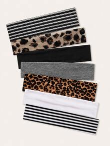 1/7 pezzi Fascia per capelli casual minimalista basic a pois & quadri per donna, adatta per fitness, yoga e incontri quotidiani, accessorio per acconciatura da donna - Multicolore - Visualizzare 6