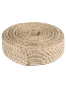 1pc/4pcs Natural Jute Ribbon Roll, Vintage Hollow Jute Fabric Ribbon, Wedding Christmas Gift Box Packaging, DIY Handmade Bow Decoration Hemp Rope Ribbon, Gift Wrapping Supplies (5m) - Webbing - View 4