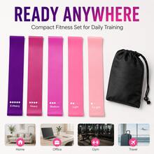 BSKT 5-Piece TPE Resistance Band Set, 5 Colors & 5 Levels, Lightweight Elastic Graded Resistance, Non-Slip Fit, For Adult Beginners And Advanced Training, Glutes, Legs, Squats, Yoga, Pilates, Home Fitness - Multicolor - View 8