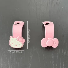 SANRIO 2件組 Hello Kitty 車用座椅背掛勾收納架,可愛鑰匙圈與口罩收納,耐用 ABS 塑料,粉色/黑色,適用於大多數車型,汽車配件,車鑰匙掛鉤,趣味設計,結構穩固,送給家人朋友的貼心禮物 - A - 查看 13