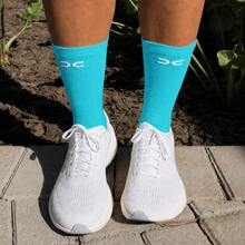 Adult Polyamide Running Socks 3D Cuff Breathable Thermal Comfort High Performance Spinning Cycling - Turquoise - View 6
