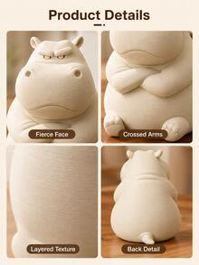 3D Printed Angry Hippo Car Dashboard Ornament, Funny Angry Expression Animal Figurine, Compact Car Interior Decor, Suitable For Center Console, Desk And Bookshelf, Unique Creative Home Office Decoration, Perfect Birthday Holiday Gift For Drivers And Animal Lovers - Multicolor - View 7