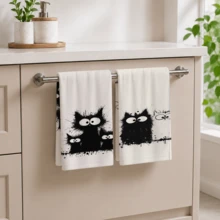 2/4/6pcs Cat Pattern Printed Kitchen Towels, Super Absorbent Microfiber Soft Tea Towels, Dish Cloths, Cleaning Towels, Hand Towels, Suitable For Cooking, Baking, Wiping, Cleaning And Kitchen Decoration, Kitchen Accessories, Daily Essentials - Multicolor - View 5