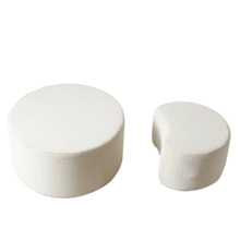 Kaffeetisch-Set, 2-Teilig , Gepolsterte Runde Kaffeetische, Set Mit 2 Stu Ck Fu R Das Wohnzimmer, Moderner Runder Kaffeetisch Aus Schaumstoff, Beistelltisch, Ottoman, Keine Montage Erforderlich - 米色 - 查看 4