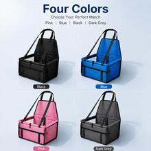 Small To Medium Dog High-Quality Waterproof Pet Car Seat, Portable Foldable Cat/Dog Carrier, Adjustable Straps And Secure Storage Compartment For Precise Fit On Front Seat, Stable And Non-Shaking, Suitable For Cats And Dogs Car Accessories - Multicolor - View 4