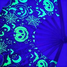 Halloween Folding Hand Fan, Fluorescent Glowing Fan With Pumpkin, Bat, Spider Web, Moon And Star Patterns, Large Rave Clack Fan, Suitable For Parties, Festivals, Nightclubs, Costume Accessories - Multicolor - View 4