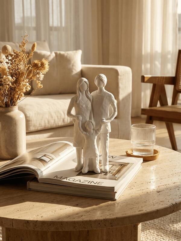 1pc White Couple Statue Abstract Minimalist Love Sculpture Modern Sculpture Living Room Coffee Table Bookshelf Decor Anniversary Valentine's Day Gift Aesthetic Home Decor 2026