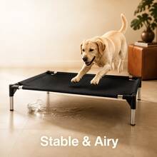 All-Season Detachable Pet Cot, Sturdy Breathable Dog Bed Cat Bed, Small Pet Universal Pet Bed - Black - View 6