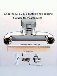 Multifunctional Triple Use Bathroom Water Mixer Valve, Wall-Mount Dual Handle Hot Cold Faucet Valve With Ceramic Core, Zinc Alloy Shower Bathtub Sink Accessories - Multi-color - View 5
